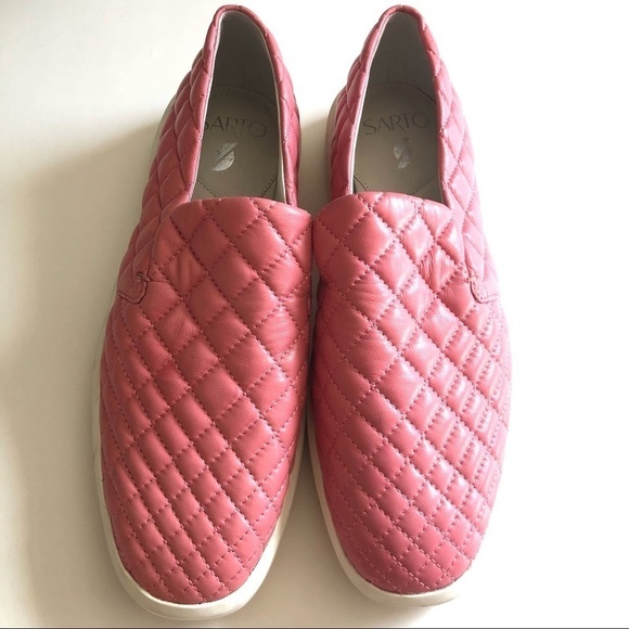 NEW Franco Sarto Prato 3 Quilted Slip On Sneaker Pink 8 - Picture 3 of 5